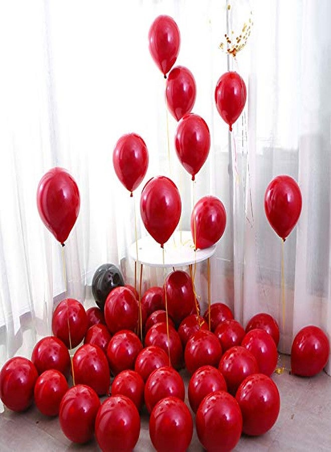 HEMITO Premium Metallic Latex Balloons Pack Of 50 Red Balloons for Decoration (Red, Pack Of 50) - Image 5